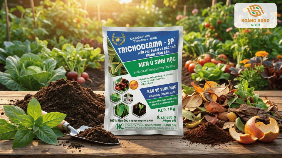 Men ủ sinh học Trichoderma hỗ trợ phân hủy rác hữu cơ và cải tạo đất trồng