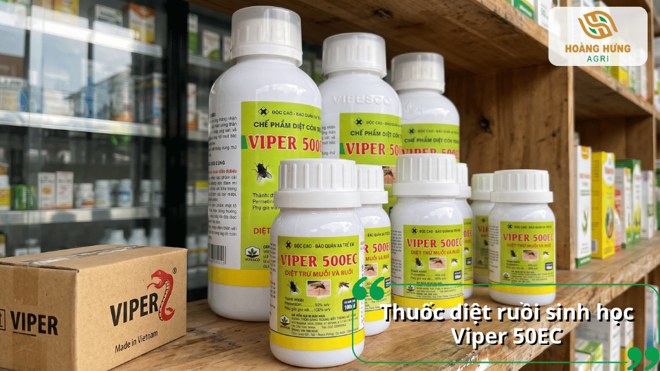 Thuốc diệt ruồi Viper 500EC hỗ trợ tiêu diệt ruồi và nhiều loại côn trùng gây hại, giúp giữ môi trường sạch sẽ và an toàn.