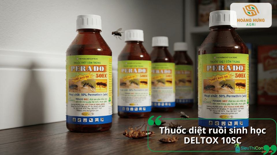 Thuốc diệt ruồi Perado 50EC giúp tiêu diệt ruồi nhanh, thích hợp sử dụng trong khu vực chăn nuôi, nhà xưởng và gia đình.