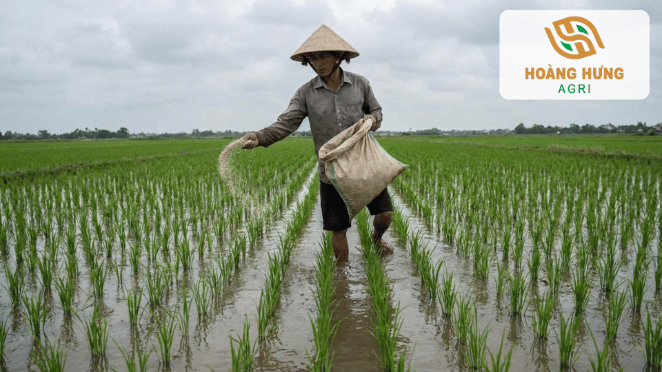 Bón phân cho lúa giai đoạn làm đòng giúp cây phát triển bông khỏe và tăng tỷ lệ hạt chắc.