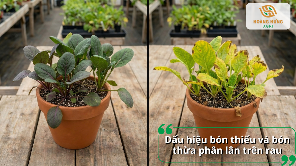 Dấu hiệu bón thiếu và bón thừa phân lân trên rau giúp nhận biết tình trạng dinh dưỡng để điều chỉnh kịp thời.
