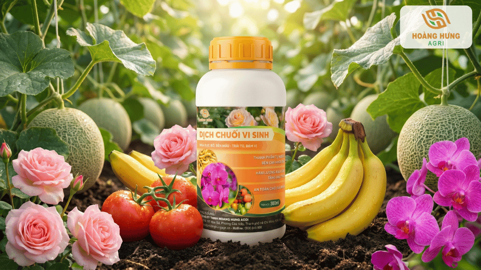 Dịch chuối vi sinh giàu dinh dưỡng giúp cây ra hoa đẹp, tăng tỷ lệ đậu trái và nâng cao chất lượng