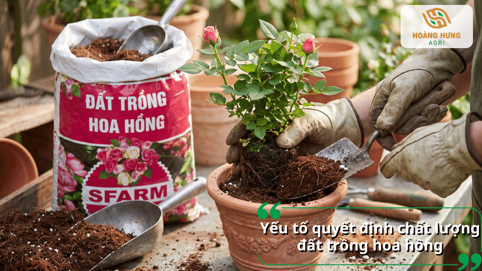 Chuẩn bị giá thể phối trộn đất trồng hoa hồng đúng kỹ thuật để cây phát triển bền vững.